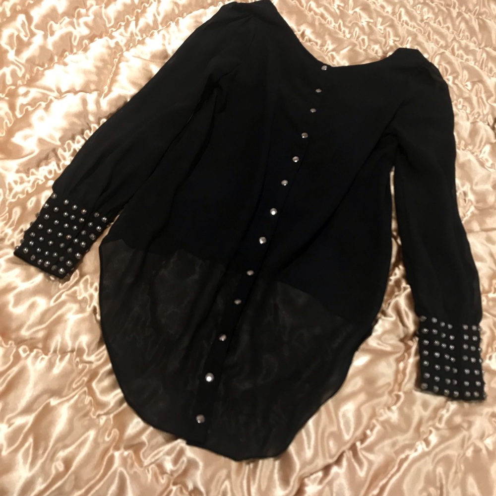 Foreign Exchange semi-sheer detailed tunic